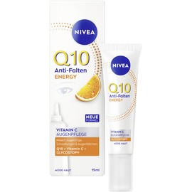 NIVEA Q10 Anti-Wrinkle Eye Care, Eye Cream with Q10, Glycostop & Vitamin C and E, Firming Moisturising Cream for Sensitive Eye Area, Energy Vitamin C Eye Care (15 ml)