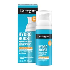 Neutrogena Hydro Boost Hyaluronic Acid Face Moisturizer with Broad Spectrum SPF 50 Sunscreen, Non-Greasy, Fragrance Free Daytime Facial Moisturizer to