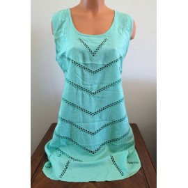 Solitaire Womens Size S Small Green 100% Rayon Swimsuit Swim Suit Cover Up Dress