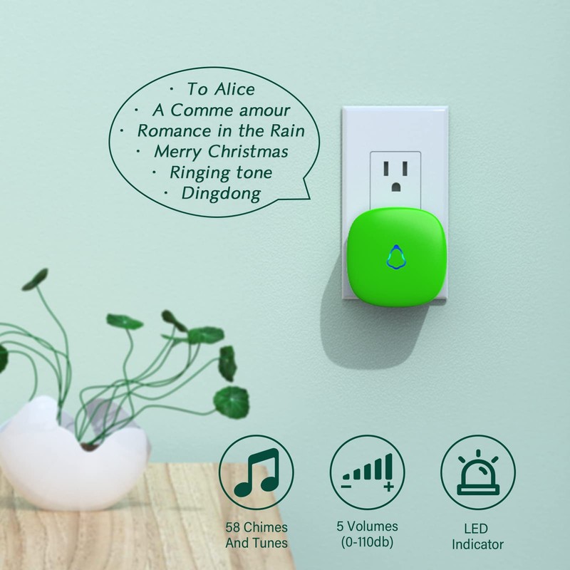 SECRUI Wireless Doorbells for Home, Classrooms, Apartments, Businesses, etc. Easy