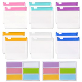HABNI Pill Bags, Pack of 12 Portable Pill Bags, Clear Plastic, Mini Zip, Reusable Pill Bag, Includes Stickers in the Same Colour, Travel Organiser