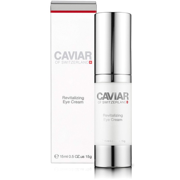 Revitalizing Eye Cream (15 ml) by Caviar of Switzerland, Reduces Wrinkles and Crow's Feet, Reduces Dark Circles and Puffy Eyes, Nourishes and Rejuvenates Skin, Improves Elasticity and Collagen