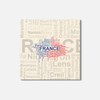 Unbranded France Word Cloud 4'' X 4'' Square Wooden Coaster