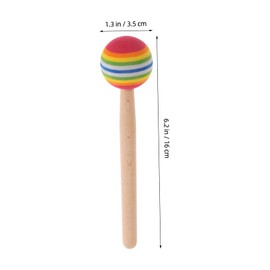Kisangel 5pcs Rainbow Hammer Sticks Safe Soft Percussion Mallet Drumsticks for Fun Music Instruments for Skill Development Educational for Boys
