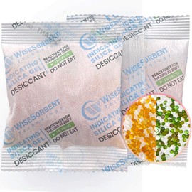 Wisesorb 15pcs 20g Silica Gel Packets, Indicating Deisiccant Packs, Rechargeable Deisccant Moisture Absorbers for Storage