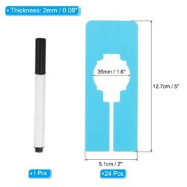 PATIKIL Clothes Dividers for Hanging Clothes, 24 Pack Rectangle Clothing Rack Dividers Blank Labels Sorting Separator with Marker Pen for Closet, Blue