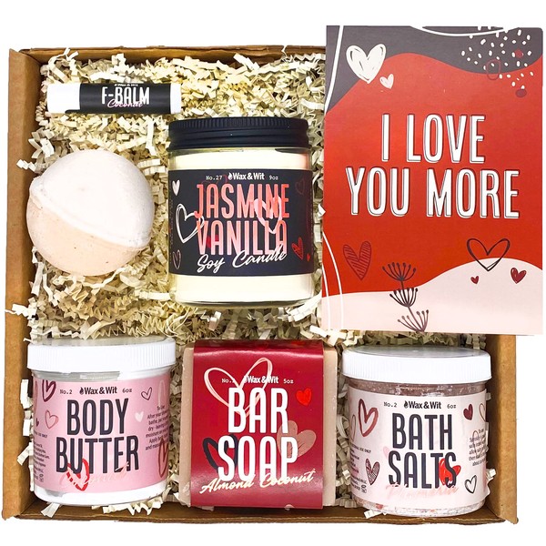 I Love You Forever: Romantic Gifts for Her, Anniversary & Thinking of You Gift Sets | Unique Presents for Girlfriend, Wife, Daughter, Mom - 7 Piece Spa Set