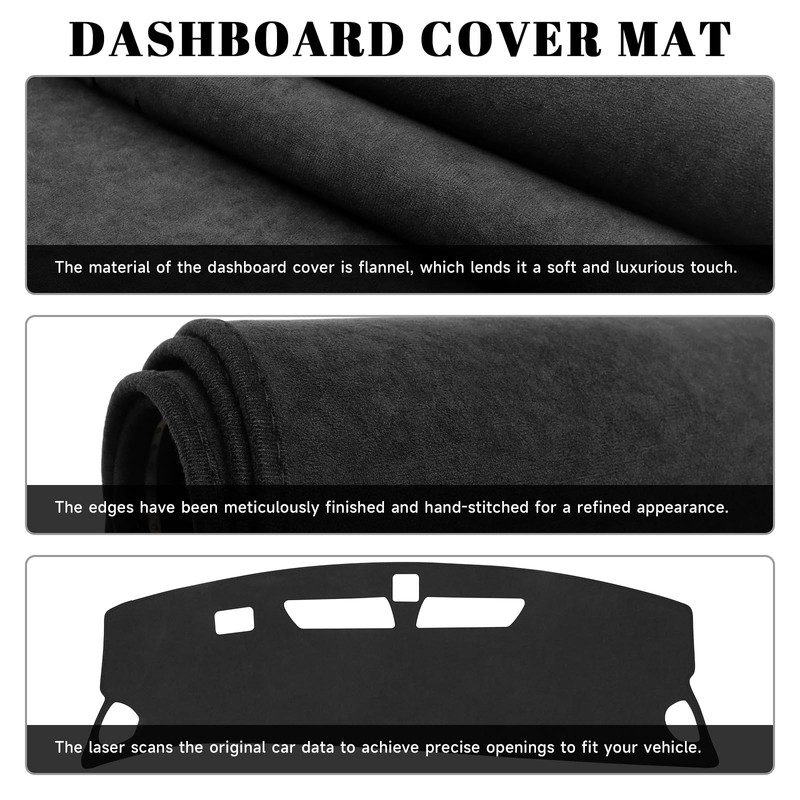 PeakPurit Black Dashboard Dash Board Cover Mat Carpet for Buick