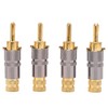 AKLOSIPY Preffair BA1457 4pcs 24K Gold Plated Banana Plug for