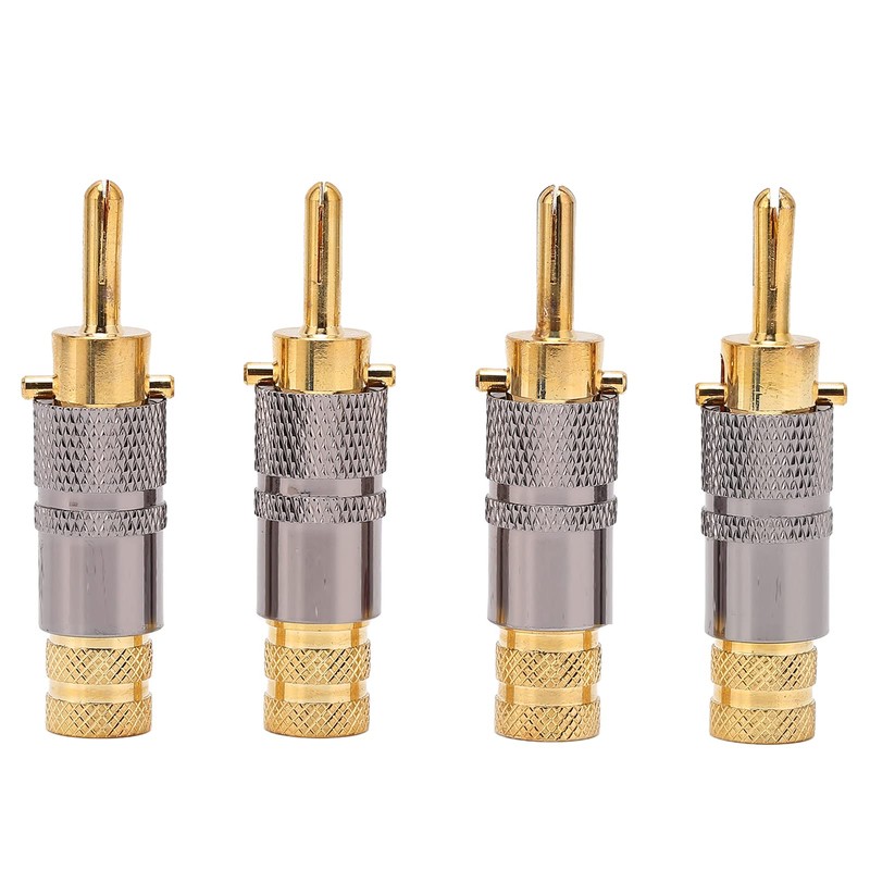 AKLOSIPY Preffair BA1457 4pcs 24K Gold Plated Banana Plug for