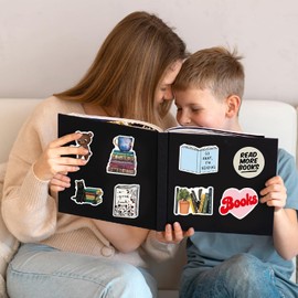 Apdvenk Pack of 200 Scrapbook Stickers, Book Reading Vintage Stickers, Aesthetic Stickers, Read More Book Stickers, Waterproof Vinyl Stickers for Water Bottle, Laptop, Diary