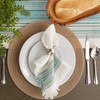 DII Everyday Collection, Fringed Stripe Tabletop, Napkin Set, Teal, 6