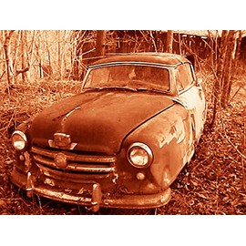Abandoned Junk Cars Poster #4 - Canvas Art Poster 18" x 24" (Canvas, 18" x 24")