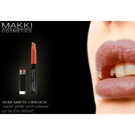 Makki Semi-Matte Lipstick Super Gliding and Creamy 52 Nudy Beige