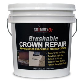 ChimneyRx 300014 Brushable Chimney Crown Repair – Elastomeric & Waterproof Coating for Crowns & Masonry - Fast-Setting & Long-Lasting Protection Crack & Leak Prevention - 1 Gallon