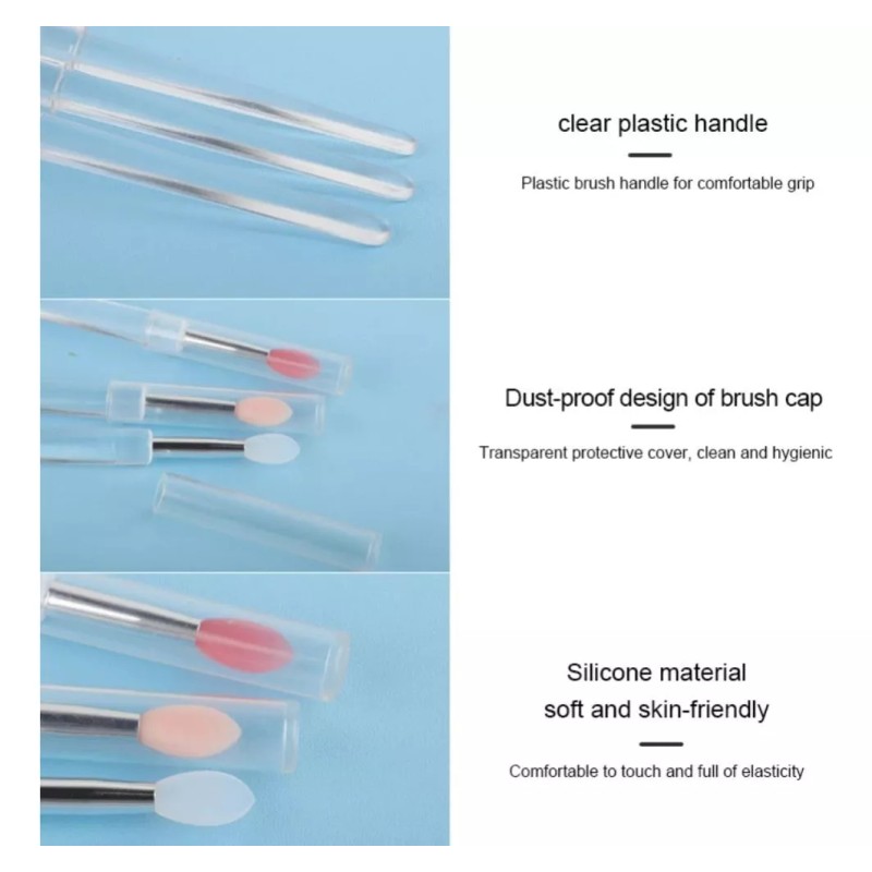 DFS Beauty 3 Pz Brocha Silicón Con Tapa Maquillaje De