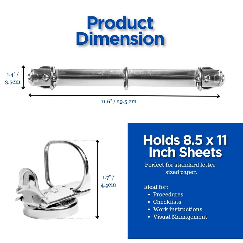 Magnético 3 Ring Binder Mecanismo para colgar 8.5 x 11