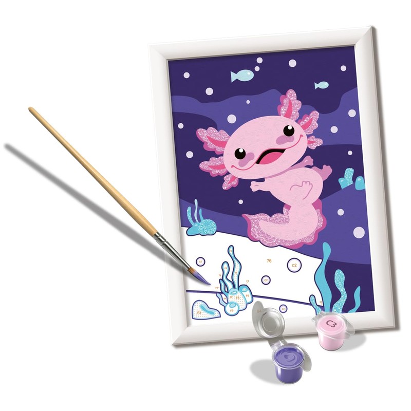 Ravensburger CreArt: Axolotl – Dipingere con i Numeri per Bambini