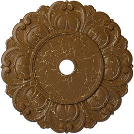 Ekena Millwork CM32ANSTC - 32 1/4"OD x 3 5/8"ID x 1 1/8"P Angel Ceiling Medallion (Fits Canopies up to 15 3/4") - Ceiling Medallion, Smokey Topaz Crackle