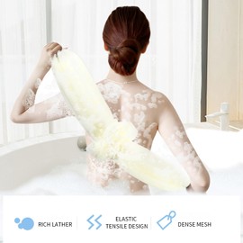 Toplive Body Sponge Elastic Body Sponge 2 Pcs Dense Foaming Net for Body Scuff Towel Back Exfoliating Bathtub Sponge Body Sponge for Kids Women Men (White+White)