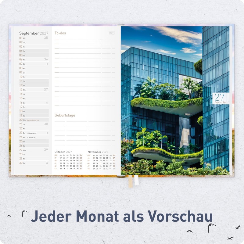 Häfft® Chäff-Timer Mini Kalender 2027 A6+ "Leuchtturm"
