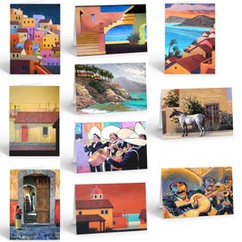 Stonehouse Collection | Variety of 10 Mexico Note Cards | Mexico | USA Made | Set of 10 Blank Note Cards (Assorted)