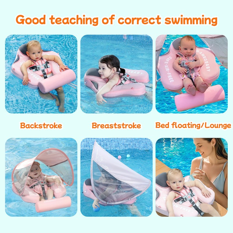 Mambobaby Float with Canopy and Tail New Upgraded Non-Inflatable Baby