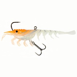 Hviomru Super Durable TPE Fishing Lures for Crappie, Trout, Walleye - Lifelike Shrimp Crayfish Swimbait, Pre-Rigged Fishing Jig Lures - Orange
