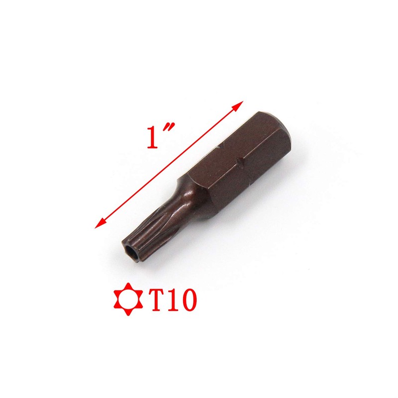 Antrader 12 Pcs 1/4-Inch Hex Shank 1-Inch Length Magnetic T10