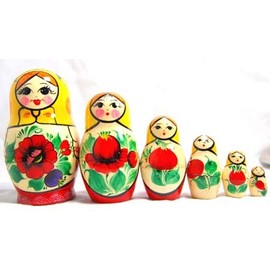 Nesting Doll w/Yellow Scarf 6pc./5"