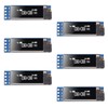 DORHEA 6pcs 0.91 inch 128x32 OLED Display, White, I2C, 3.3V/5V,