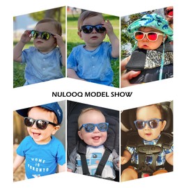 Polarized Baby Sunglasses with Strap - Unbreakable Flexible Infant Sunglasses for Toddlers Age 0-24 Months (Blue/Gray + Black/Green + Black/Blue) - 3 Pack