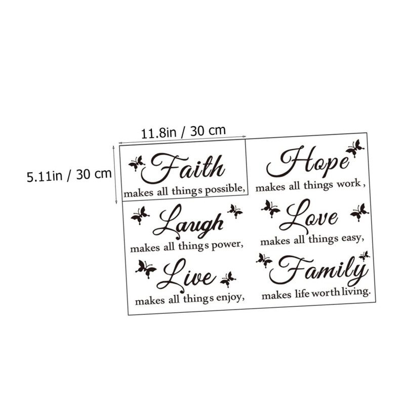 TEHAUX Easy Peel Paste PVC Wall Sticker Inspiring Sentences Alphabet