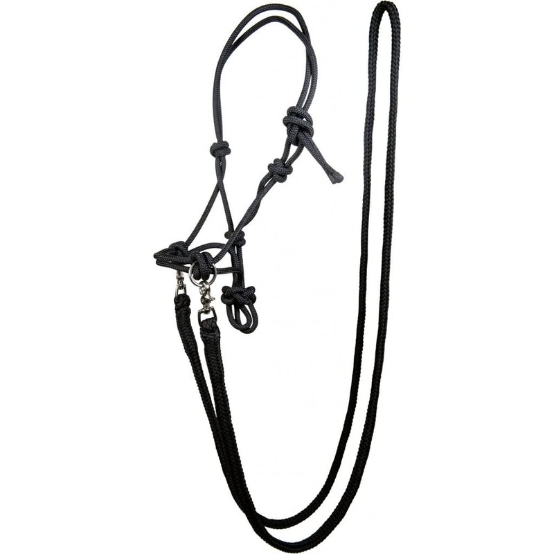 HKM Knot Halter with Reins Horse Halter Black Pony