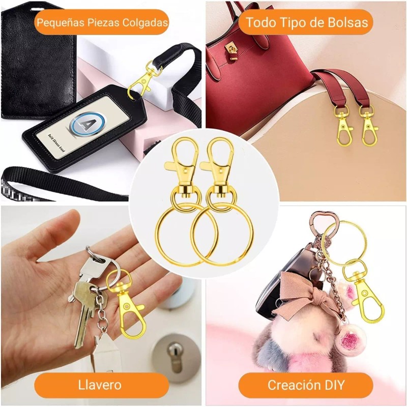 Baixi Gancho Para Llavero Macrame Dorado (50 Piezas + 50