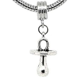 Sexy Sparkles Baby Pacifier Dangle Bead Charm Spacer for Snake Chain Charm Bracelet