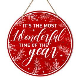 Christmas Wall Hanging Sign, Christmas Decor for Home Living Room Holiday Hanging Sign Xmas Wall Decorations, It's The Most Wonderful Time of The Year