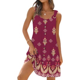 ETCYY NEW Summer Dresses for Women Tiered Swing Beach Cover Up Dress A Line Short Sundresses Knee Length