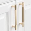 9BUILD 10 Pack Knurled Cabinet Pulls 5 Inch Brushed Brass