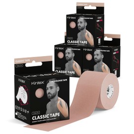 Kintex 4 Rolls of Kinesiology Tape Classic, 5 cm x 5 m, Skin-Friendly & Waterproof Kinesiology Tape, Physio Tape, for Sports & Physiotherapy