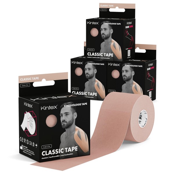 Kintex 4 Rolls of Kinesiology Tape Classic, 5 cm x