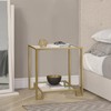 GIFTTROVE 2 Tier Rectangular Side Table, Gold End Table with