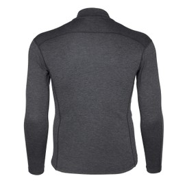 Carhartt Men's Force Midweight Synthetic-Wool Blend Base Layer Quarter-Zip Pocket Top, Black Heather, Large