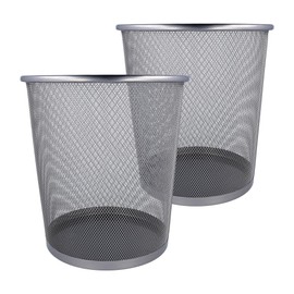 Westcott Waste Paper Bin Mesh Silver (Set of 2) | 2 x Wire Mesh Bin with 12.3 Litre Capacity | Waste Bin for Office, Home Office or Household | E-744607 00