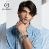 rorios Men's Automatic Mechanical Watches Luminous Watches with Leather Strap