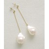 Vingtaine P5005 Baroque Pearl Style Long Chain Earrings, Titanium Post,
