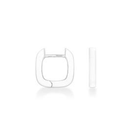 Miabella 925 Sterling Silver or 18Kt Yellow Gold Over Silver 2.5mm Lightweight Small Huggie Square Hoop Earrings for Women Made in Italy (sterling silver)