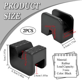 2 PCS Jack Stand Pads, Universal Jack Stand Rubber Pads for Jack Stands 3 Ton, Slotted Frame Rail Pinch Weld Jack Pad Adapter Protector, Floor Car Jack Adapter for Most Car, Truck, SUV