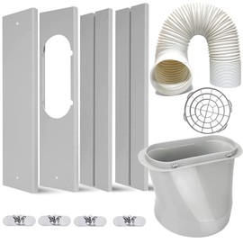 LEZIFU Portable Air Conditioner Kit with Hose, Adjustable Window Seal with 5.9 Inch Diameter 59" Length Hose for Vertical/Horizontal Window