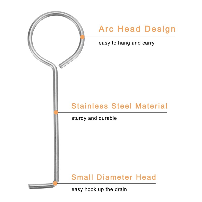 QUARKZMAN Drain Lifter Hooks, 5 Pieces Stainless Steel Drain Rust